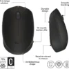 Logitech M170 Wireless Cordless USB Optical Ambidextrous Compact Portable Mouse 2.4GHz