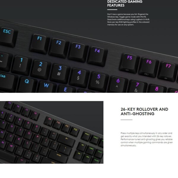 Logitech G512 Carbon Lightsync RGB Wired Mechanical Gaming Keyboard with GX Switches